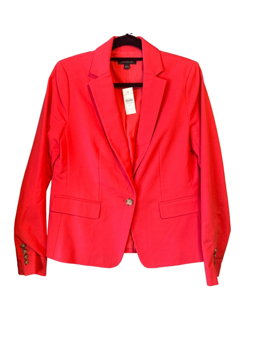 Ann Taylor Hot Pink Single-Button Blazer | NWT | Size 8 Tall | Workwear Chic